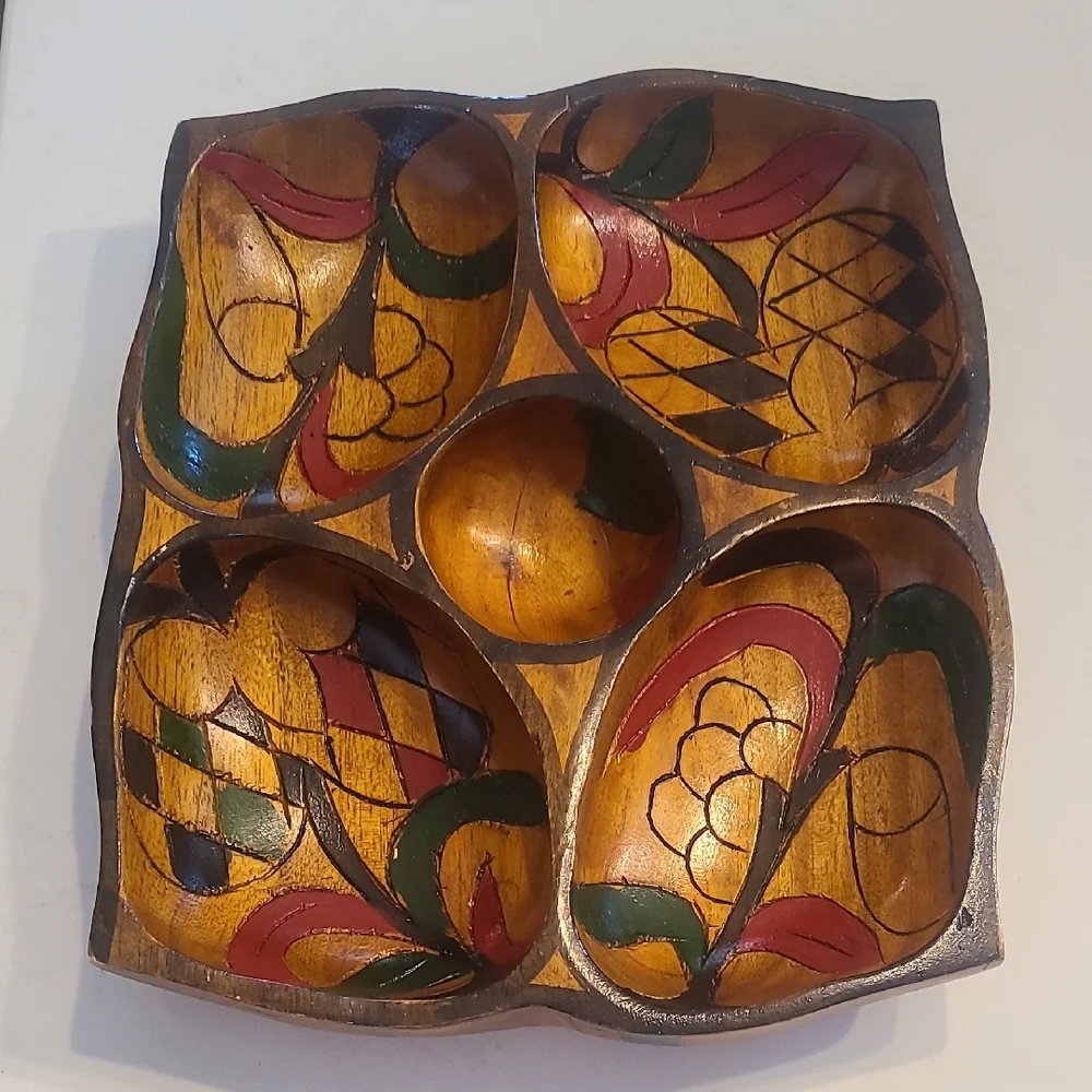 Vintage Handcrafted Wooden Tray